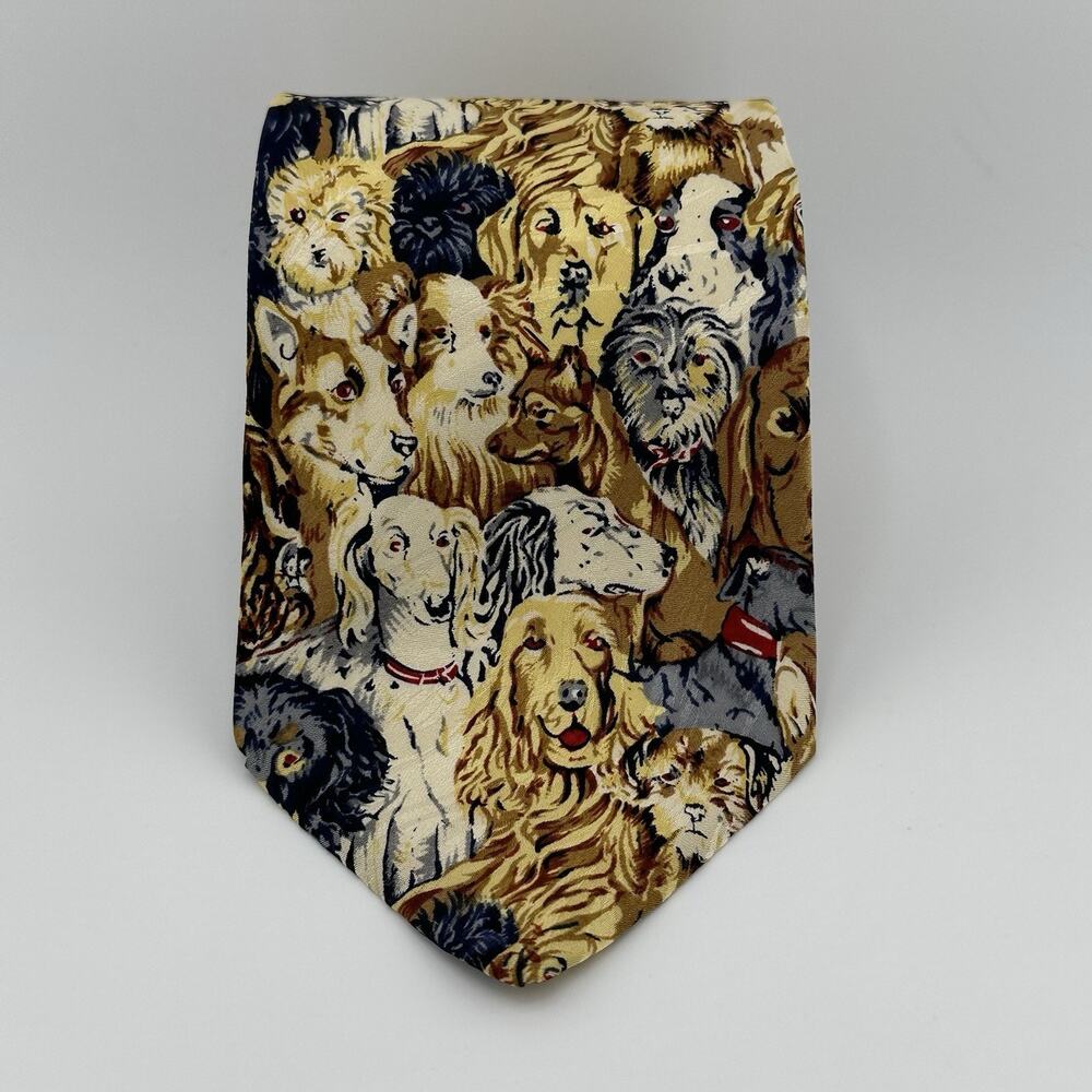 Giorgio Silk Tie Dog Breed‎ Novelty Necktie All Over Animal Print Wide